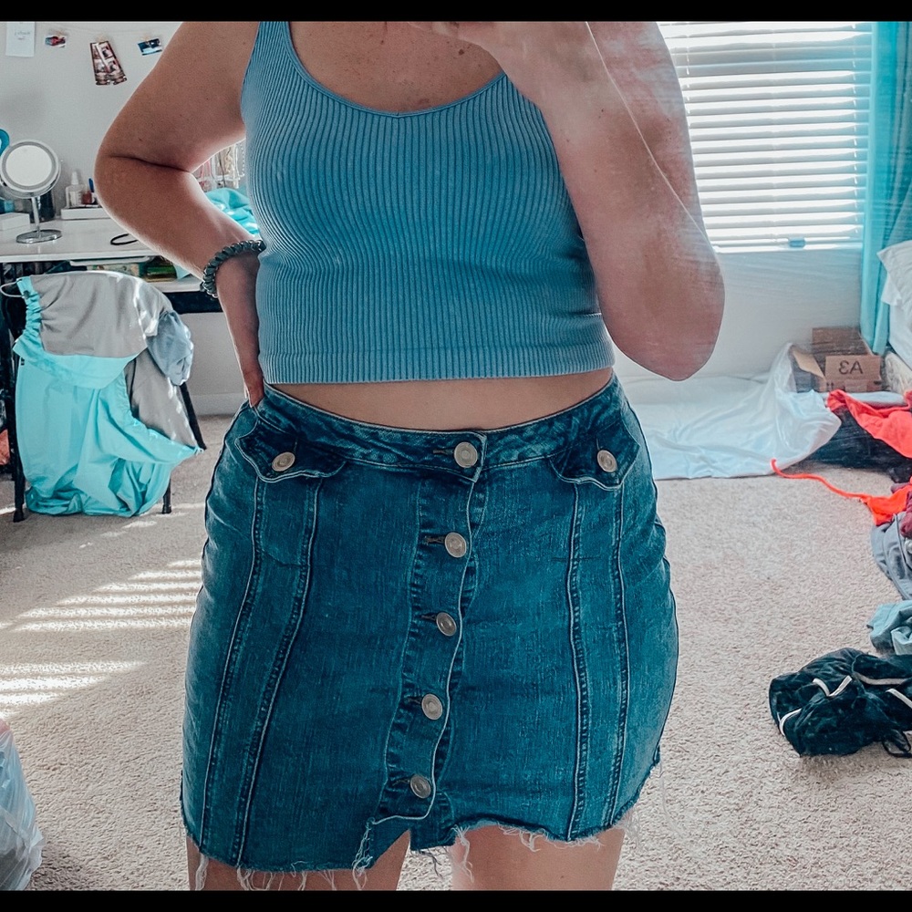 jean skirt !!